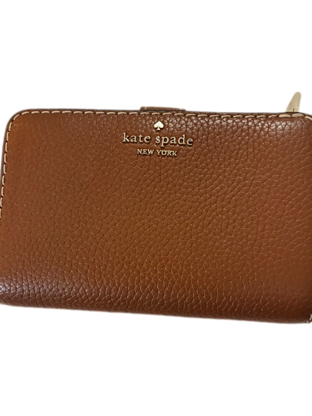 kate spade New York EUC brown pebbled leather bi-fold wallet